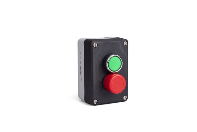 P Series Plastic 2 Holes BDE30 + BDDY + C3BK (NO) + C4BK (NC) +CKY ( LED YEŞİL 100-230V ) Black-Grey Control Box